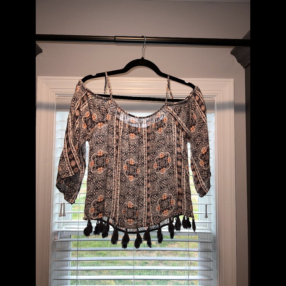 Spaghetti Strap Top with Open Sleeves